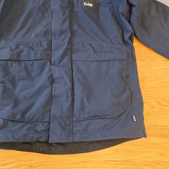 GILL OS2 Jacket Mens S Navy Sailing Yachting Waterproof Pockets OS2J Fishing - Picture 6 of 15